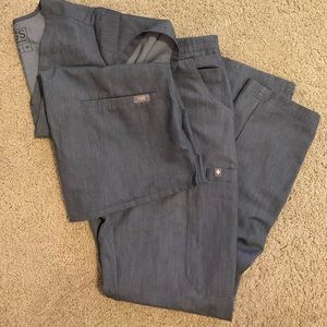 Figs Scrubs Heather Denim